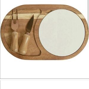 Twine Living Wood & Ceramic Cheese Board NWT